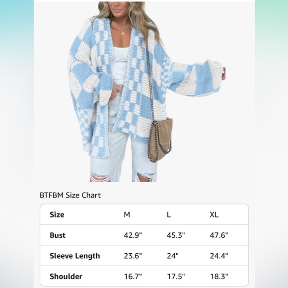 Checkered cardigan Sweater - Picture 8 of 8